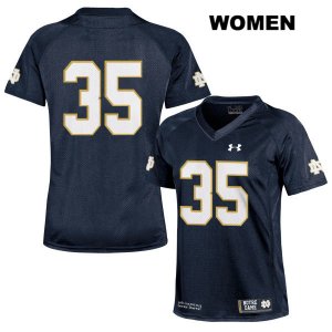 Notre Dame Fighting Irish Women's TaRiq Bracy #35 Navy Under Armour No Name Authentic Stitched College NCAA Football Jersey WQK0699RO